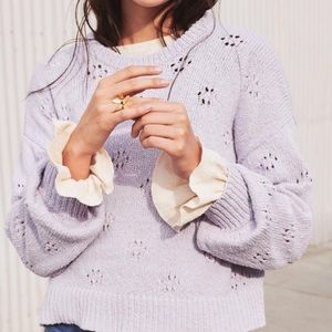 Madewell NWT Floral Pointelle Pullover Sweater